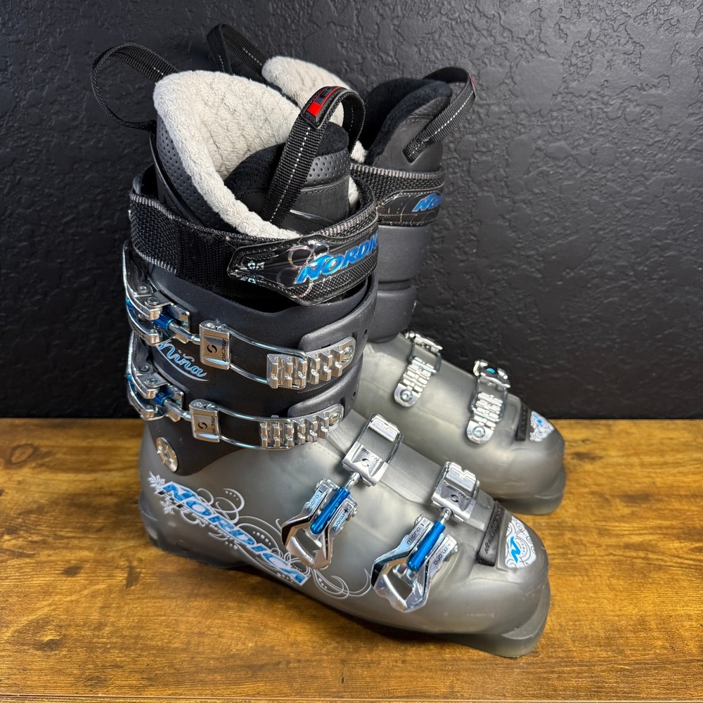 Nordica La Nina Women's Downhill Ski Boots Grey Size 26.5 305mm BSL‎ 7-7.5 UK